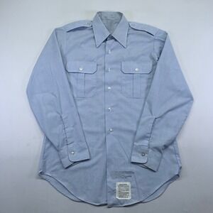 Vintage 70s Mens US Military Button Up Longsleeve Shirt 15x33/Medium Vietnam